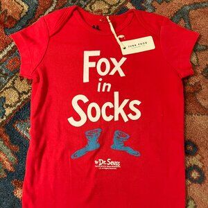 Dr. Seuss Fox in Socks Red Baby Toddler Onesie Junk Food - New NWT - 24 Months